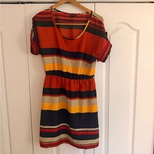 Banana Republic Bold Striped Mini Dress - Red, Yellow, Black